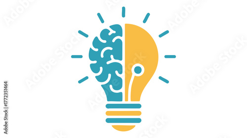 Creative light bulb brain logo symbolizing innovation idea generation and intelligence