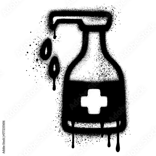 Hand sanitizer icon in graffiti style. for mobile concept and web design. vector illustration