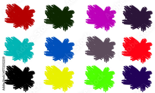 Dynamic Colorful Paint Splashes Vector 3x4 Grid Bold Vibrant Palette for Branding and Digital Art