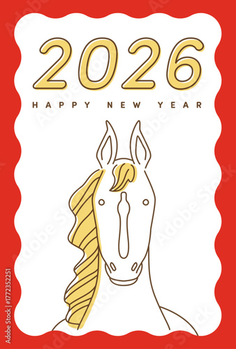 2026 Year of the Horse New Year's Cards: Horse Illustration Materials