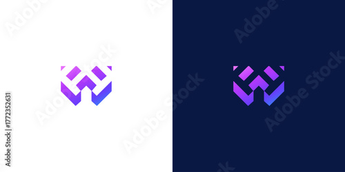 initial letter w abstract monogram logo vector design	