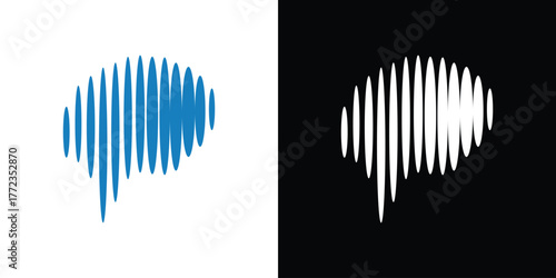 Brain Logo Modern minimalist  design with vertical line patterns