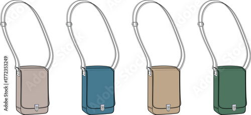Set of Fashionable Crossbody Bags in Different Colors