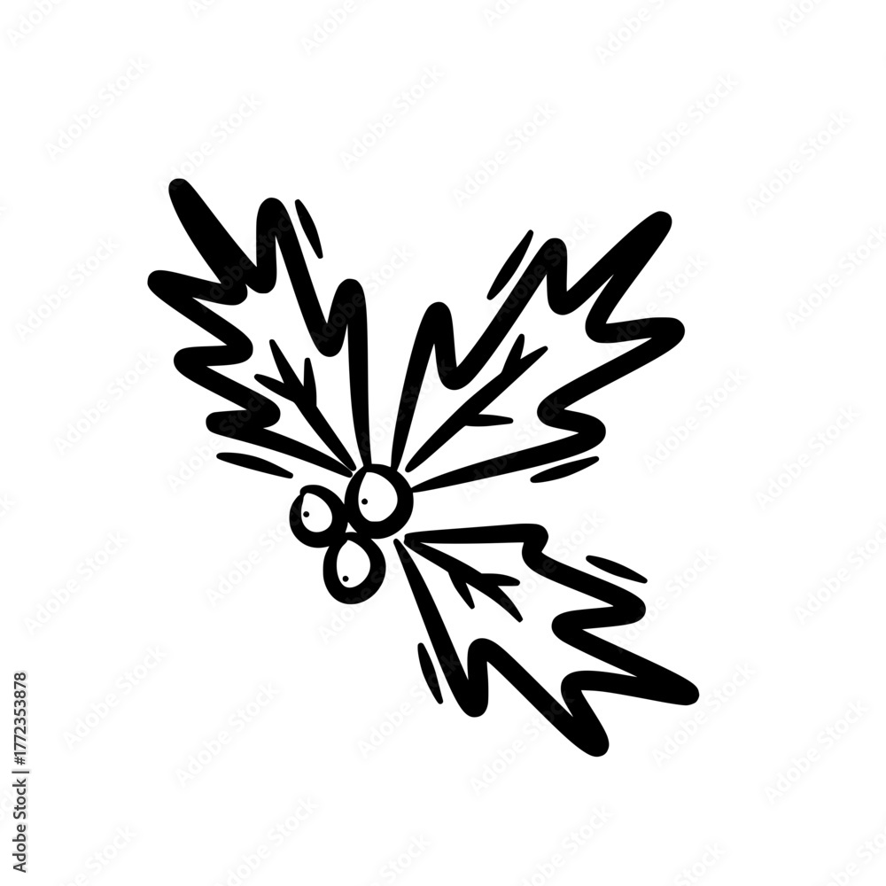 Obraz premium Mistletoe branch with festive holiday bow