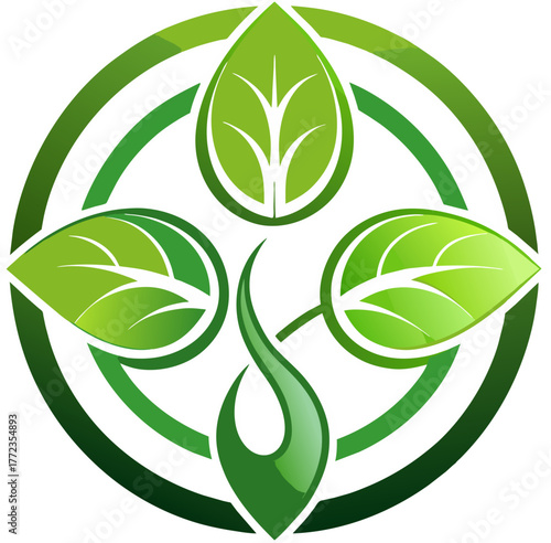 Isolated symbol representing organic elements and nature