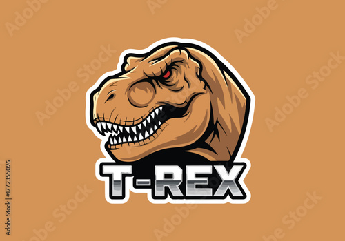 Fierce t-rex dinosaur gaming logo for esports - Gaming logo - Gaming Mascot - esport mascot vector illustration