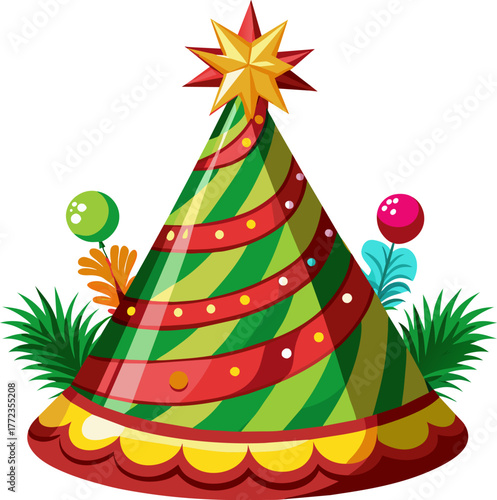 Fun and festive Christmas party hat graphic