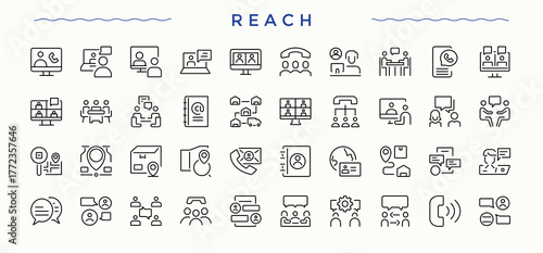 Reach icon collection. Winner icon. Isolated icons. Pack of winner, award, achieve, business, growth and more. Editable vector. Pixel perfect.