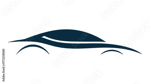 Sleek automotive silhouette logo representing modern car design and transportation vector