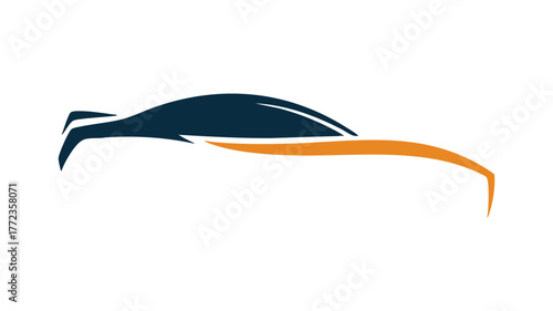 Sleek automotive silhouette logo modern car design abstract dynamic shape vector