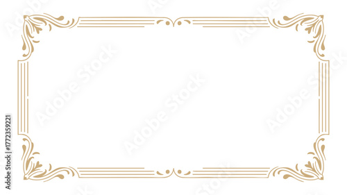 Elegant decorative rectangle border design with ornate corner accents for certificates and invitations vector