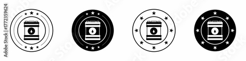 Vector illustration of a set of abstract barrel oil symbols. Stock vector.
