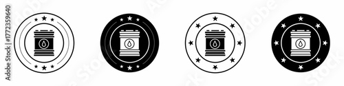 Vector illustration of a set of abstract barrel oil symbols. Stock vector.