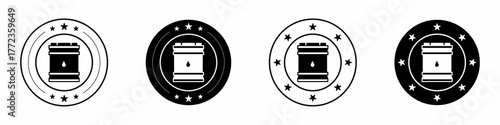 Vector illustration of a set of abstract barrel oil symbols. Stock vector.