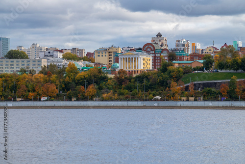 City embankment on a cloudy September day, Perm