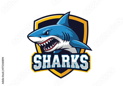 Aggressive shark mascot logo for gaming teams - Gaming logo - Gaming Mascot - esport mascot vector illustration