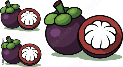 Vibrant mangosteen illustration inviting healthy eating and tropical flavors for delicious summer treats