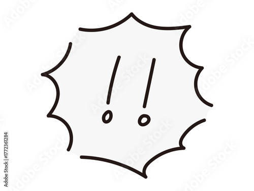 漫画風の驚きマーク・黒の吹き出しデザイン