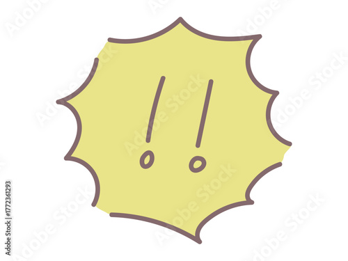 黄色の吹き出しイラスト・驚きを伝える手描き風デザイン