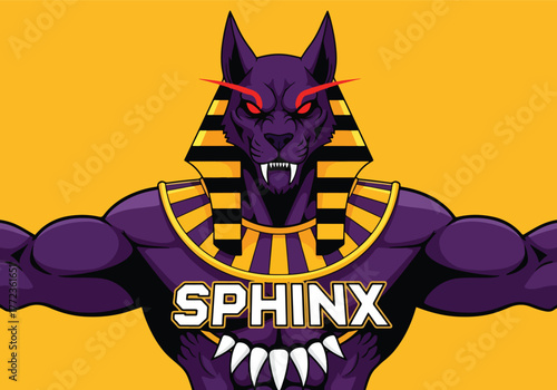 Sphinx gaming logo egyptian mythology power - Gaming logo - Gaming Mascot - esport mascot vector illustration