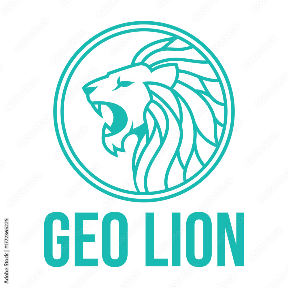 Naklejka premium geo lion flat minimalist logo design