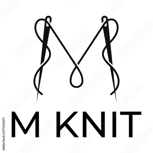 m knit flat minimalist logo design