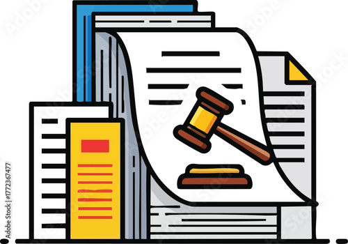 Legal Documents and Gavel Representing Justice and Law in a Business Setting