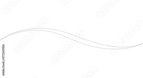 Elegant thin grey wave lines forming a graceful curve, a minimalist abstract design element for web and print