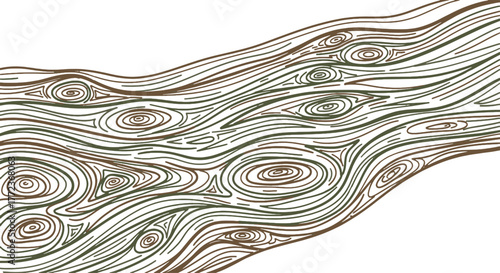 Conceptual artwork depicting rhythmic, undulating lines creating a hypnotic and organic visual flow on a pristine white canvas