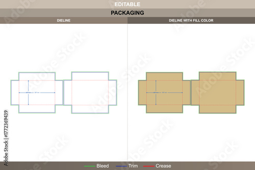 Box with lid dieline arranged through vector clarity enhancing printing output and solid packaging layout accurate die line mapping defines each fold for stable product covering