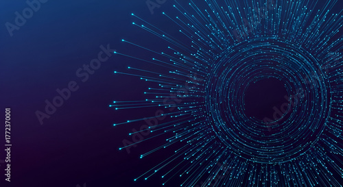 Swirling Blue Particle Trails Forming a Spiral abstract