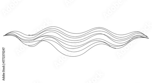 Abstract Wavy Lines Graphic Element - Modern Smooth Flowing Ripple Effect for Digital Designs and Backgrounds