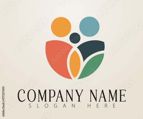 A logo design concept that captures the essence of growth and human connection with simplicity.