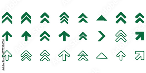 Set swipe up arrows icons. Different black arrows sign upwards. Scroll or swipe up. Graphic vector elements for web, applications, infographic, social media. Collection of swipe up icons arrows