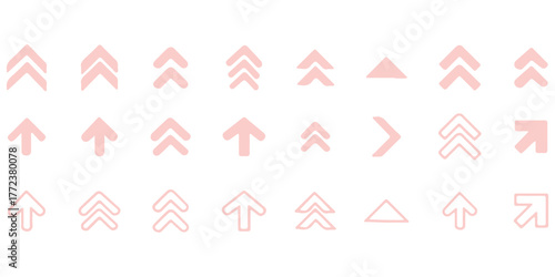Set swipe up arrows icons. Different black arrows sign upwards. Scroll or swipe up. Graphic vector elements for web, applications, infographic, social media. Collection of swipe up icons arrows