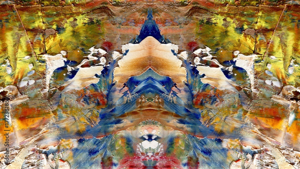 Fototapeta premium Abstract art background . Hand painting artwork on canvas .