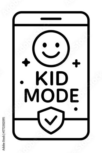 Kid Mode on Smartphone – Parental Control and Child Safety Icon