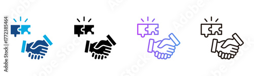 Cooperation Icon Multiple Style Vector Illustration

