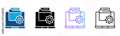 Data Entry Icon Multiple Style Vector Illustration
