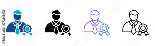 Expert Icon Multiple Style Vector Illustration
