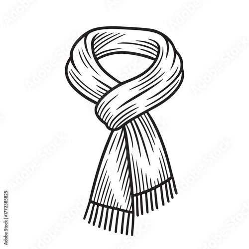 line art of scarf vector