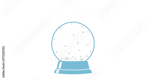 A simple snow globe vector illustration showcases a minimalist design with delicate snowflakes suspended inside, evoking a sense of winter magic and wonder.
