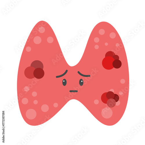 Cartoon character thyroid disease concept