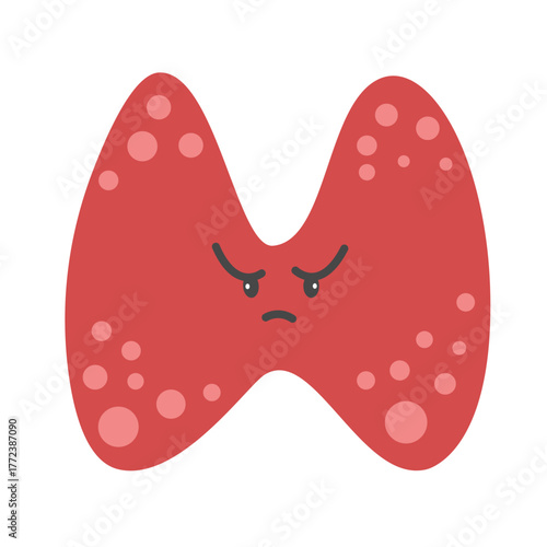 Cartoon character thyroid disease concept