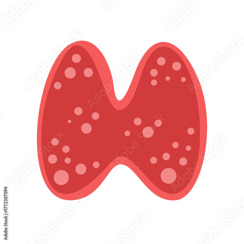 Cartoon character thyroid disease concept
