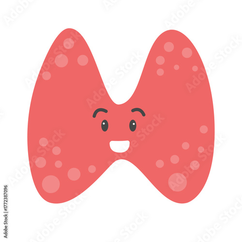 Cartoon character thyroid disease concept