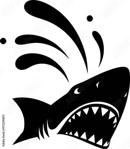 Shark - Minimalist and Flat Logo - Vector illustration
