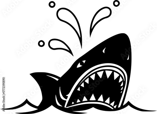 Shark - Minimalist and Flat Logo - Vector illustration
