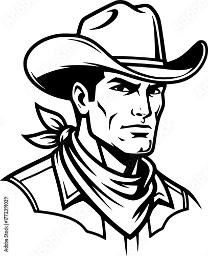 Cowboy - High Quality Vector Logo - Vector illustration ideal for T-shirt graphic
