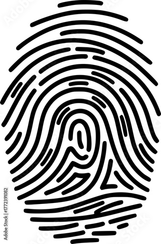 Fingerprint - Minimalist and Flat Logo - Vector illustration
